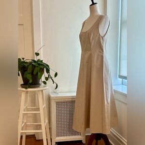 Vince Light Khaki Midi Sleeveless Paneled A-Line Dress NWT!